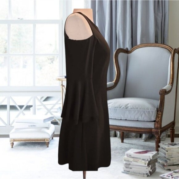 RALPH LAUREN Black Cold Shoulder Flowy Bell Sleeve Dress- Size 12 - Picture 8 of 15